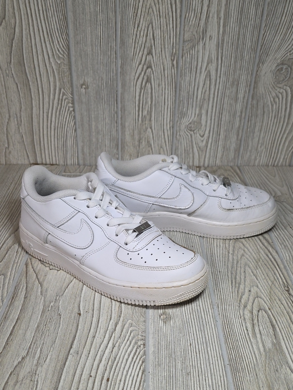Nike Air Force 1 Low White on White Sneakers Youth Size 6.5Y Womens Size 8